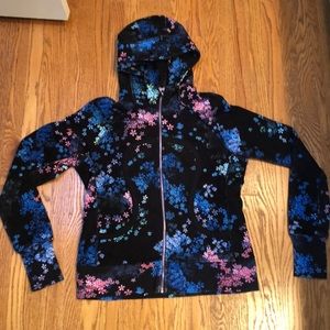 Lululemon Black Floral Scuba Hoodie